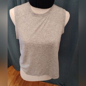 Nike Gray Muscle Tee for Women Lace Trim M